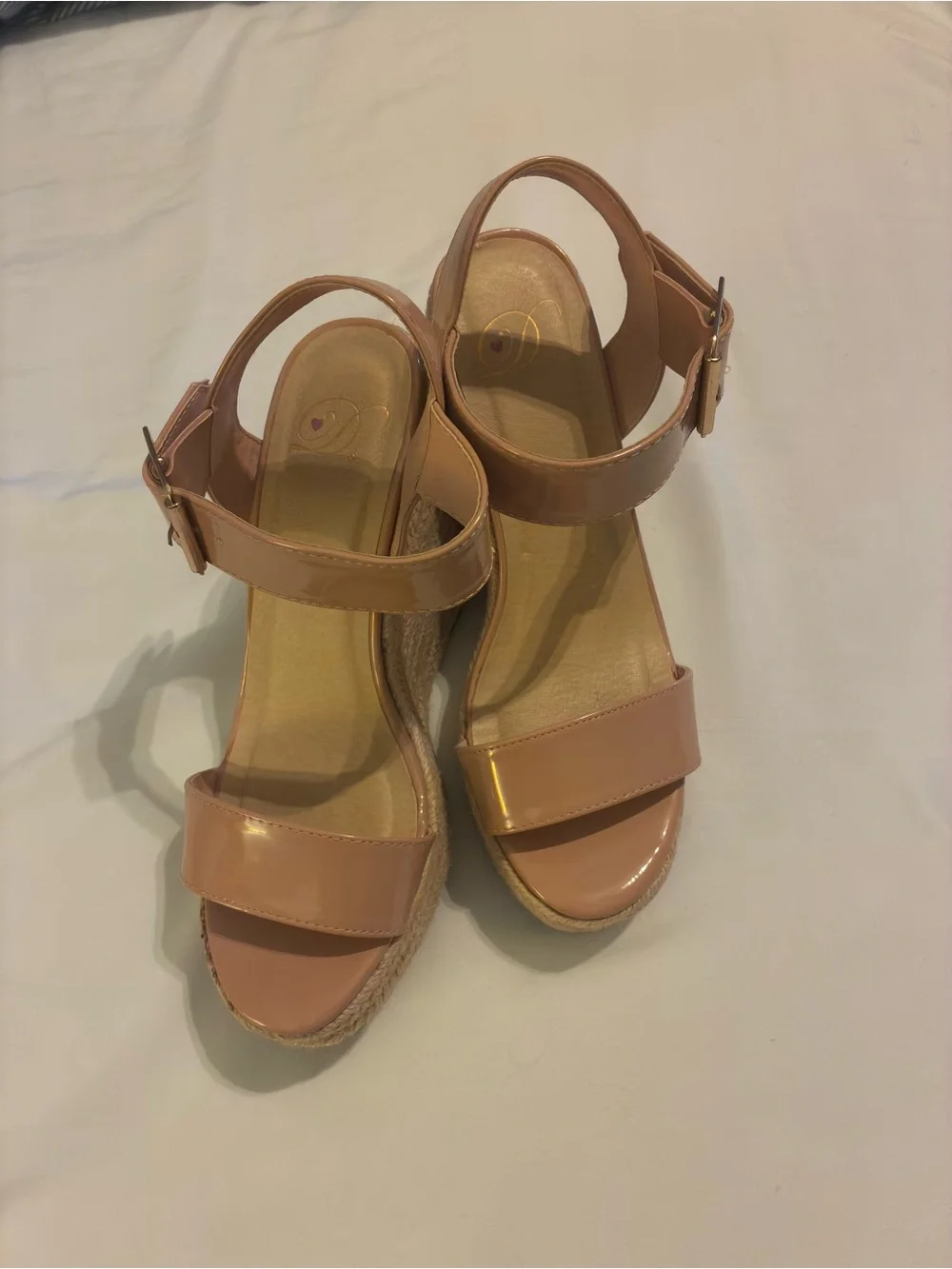 Womens Nude Platform Espadrille Wedge Sandals